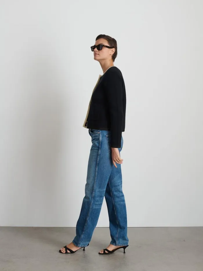 Alex Mill Paris Sweater Jacket Blackivory Women Sweaters