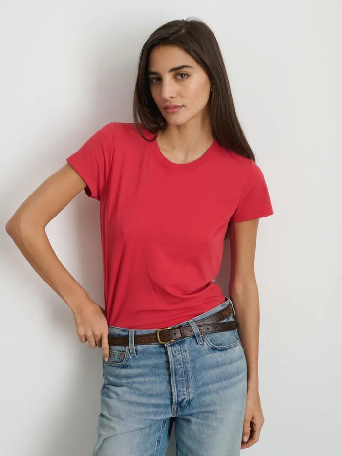 Alex Mill Prospect Tee In Cotton Jersey Cardinal Women Tees Tanks