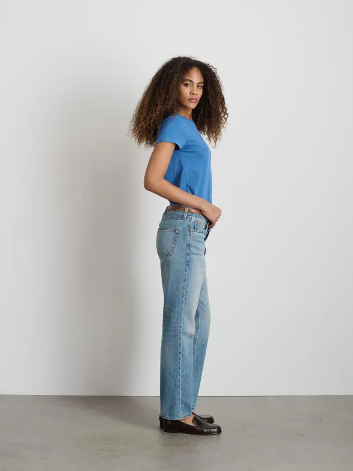 Alex Mill Prospect Tee In Cotton Jersey Washed Cobalt Women Tees Tanks