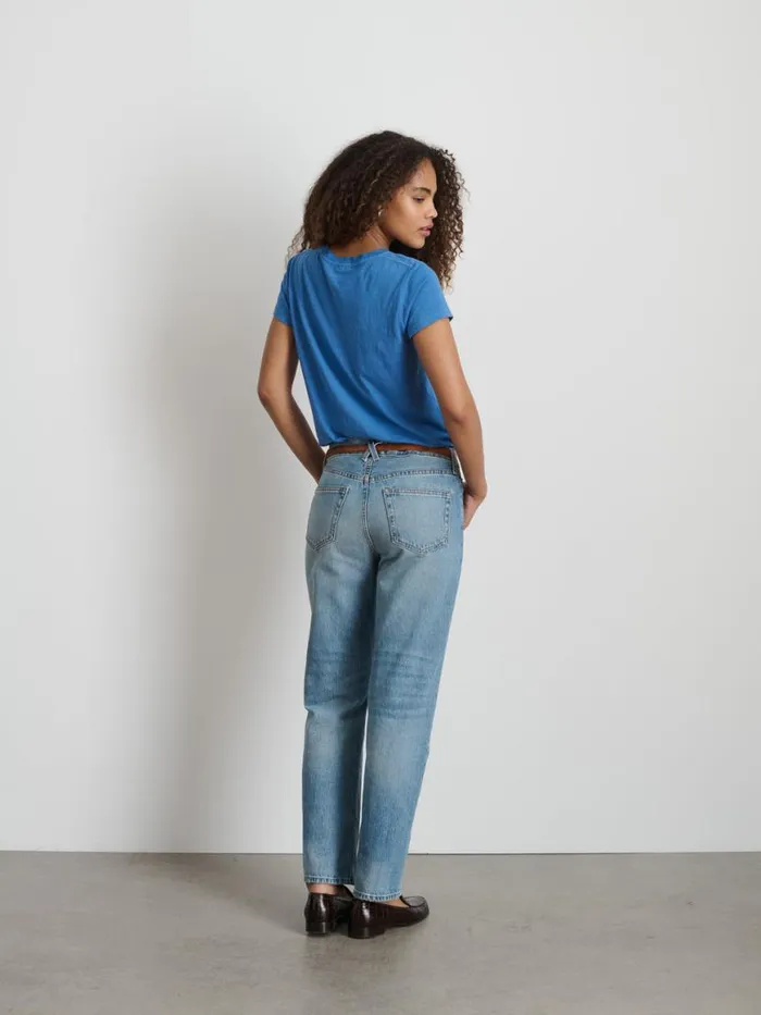 Alex Mill Prospect Tee In Cotton Jersey Washed Cobalt Women Tees Tanks