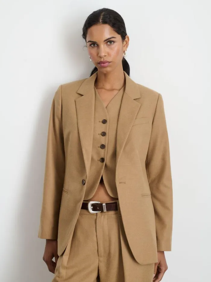 Alex Mill Soho Blazer In Wool Camel Women Jackets Outerwear