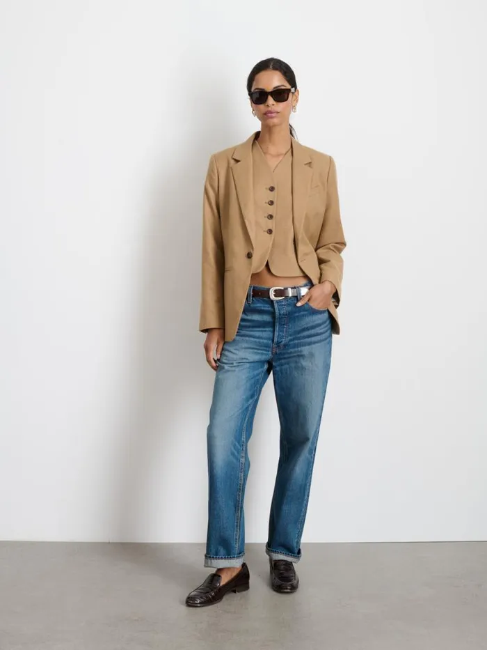 Alex Mill Soho Blazer In Wool Camel Women Jackets Outerwear