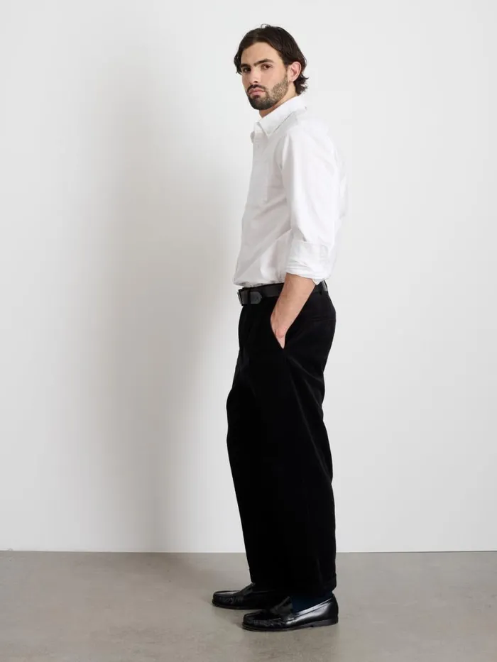Alex Mill Standard Pleated Pant In Corduroy Black Men Pants
