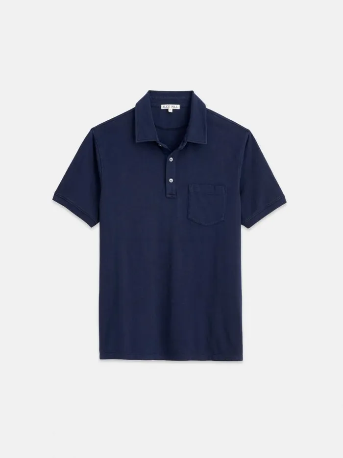 Alex Mill Standard Polo In Slub Cotton Navy Men Tees Polos