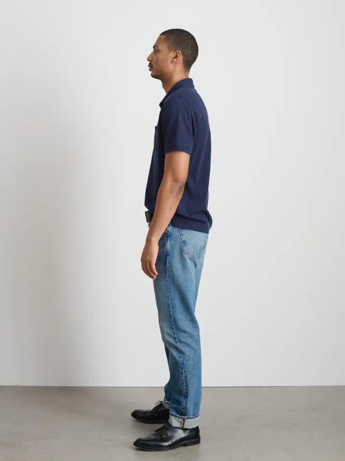 Alex Mill Standard Polo In Slub Cotton Navy Men Tees Polos