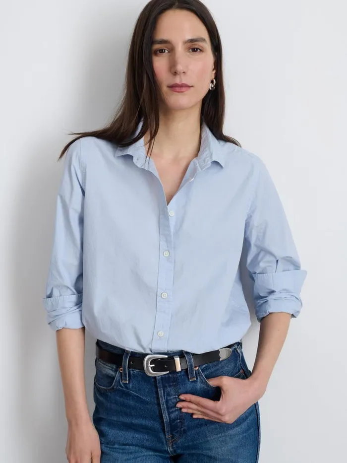 Alex Mill Val Shirt In Poplin Calm Blue Women Shirts Tops