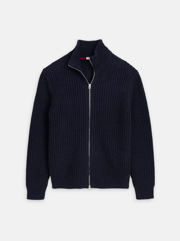 Alex Mill Wright Cardigan In Chunky Cotton Dark Navy Men Sweaters Sweatshirts