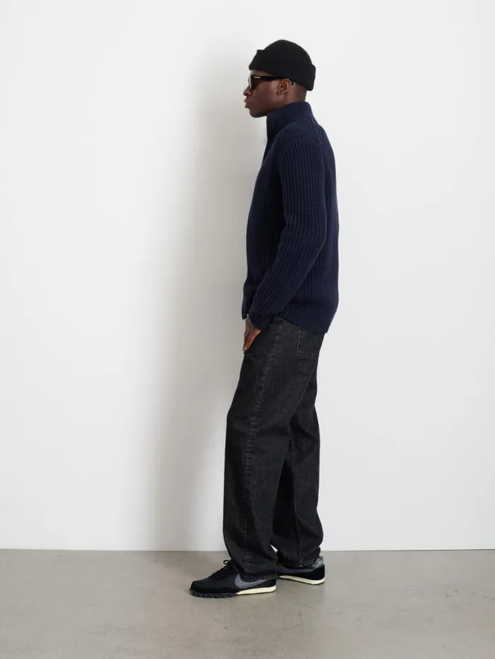 Alex Mill Wright Cardigan In Chunky Cotton Dark Navy Men Sweaters Sweatshirts