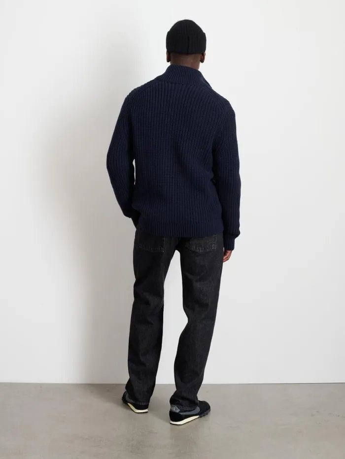 Alex Mill Wright Cardigan In Chunky Cotton Dark Navy Men Sweaters Sweatshirts