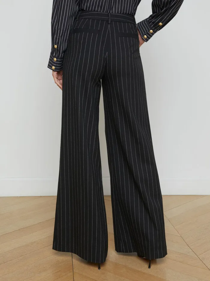 Allanah Pinstriped Trouser Blackecru Women L039Agence Pants Allanah Pinstriped Trouser Blackecru Women L039Agence Pants