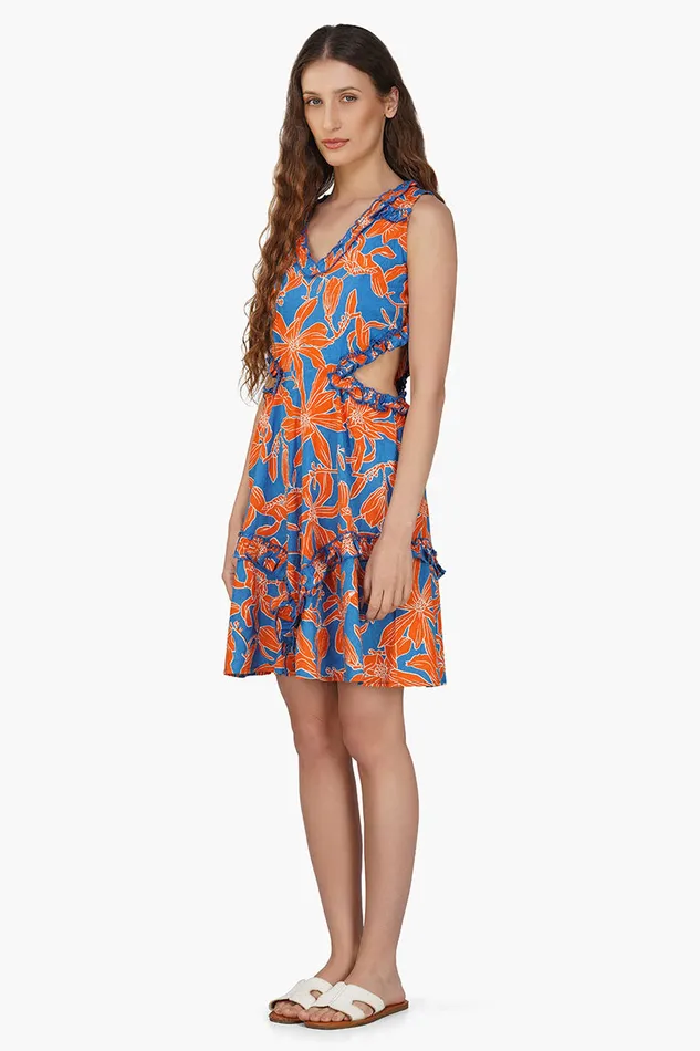 Apricot Beauty Printed Short Dress Apricot Beauty Printed Short Dress