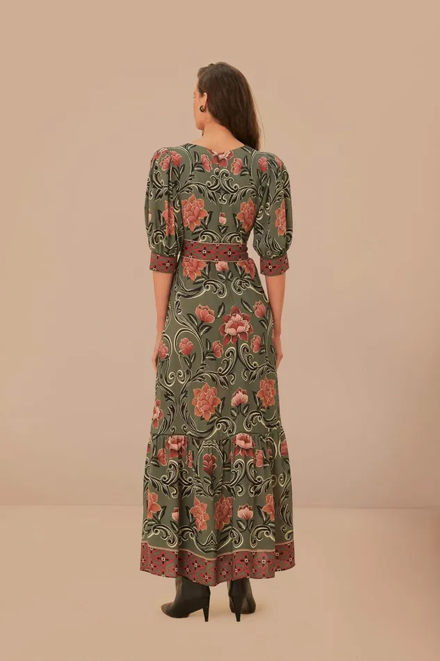 Arabesque Floral Green Maxi Dress Women FARM Rio Maxi Dresses Arabesque Floral Green Maxi Dress Women FARM Rio Maxi Dresses