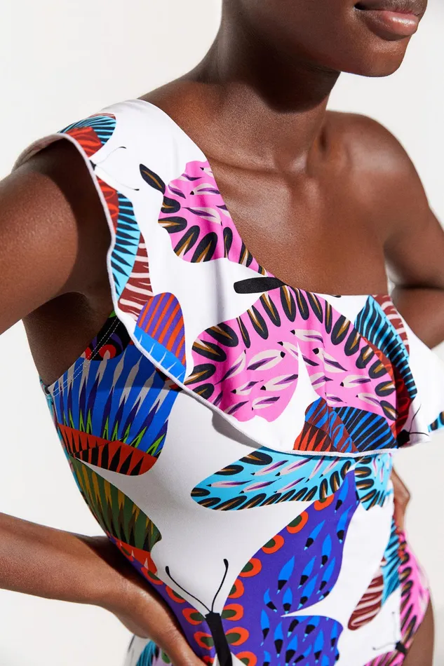 Asymmetrical Butterfly Swimsuit Women Desigual Swimwear