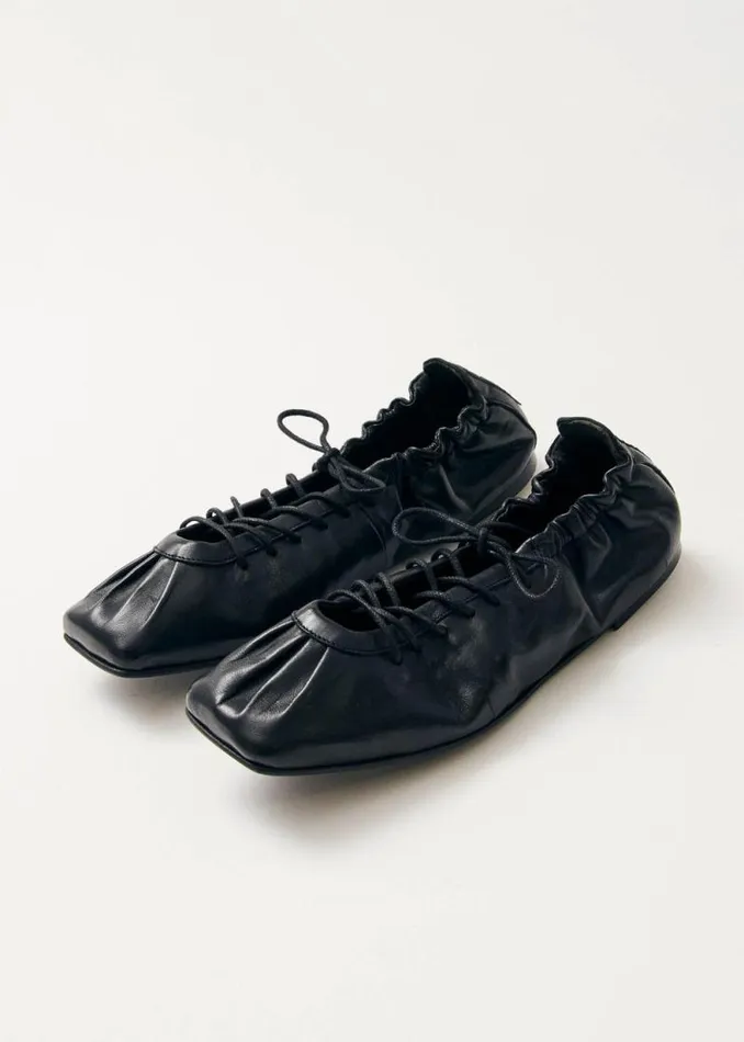 Aureline Black Leather Ballet Flats Women ALOHAS Ballet Flats