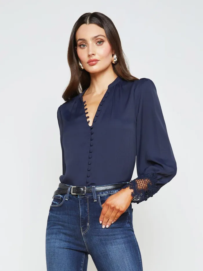 Ava Blouse Midnight Women L039Agence Blouses and Tops
