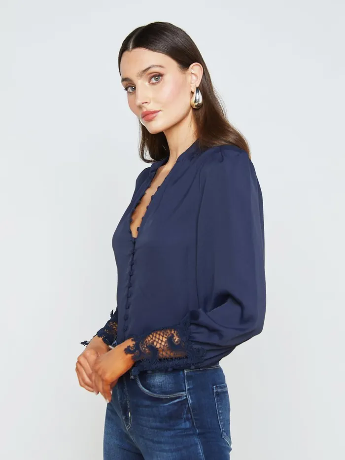 Ava Blouse Midnight Women L039Agence Blouses and Tops Ava Blouse Midnight Women L039Agence Blouses and Tops