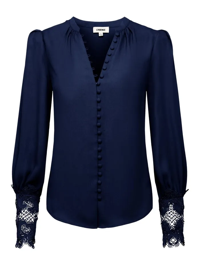 Ava Blouse Midnight Women L039Agence Blouses and Tops Ava Blouse Midnight Women L039Agence Blouses and Tops