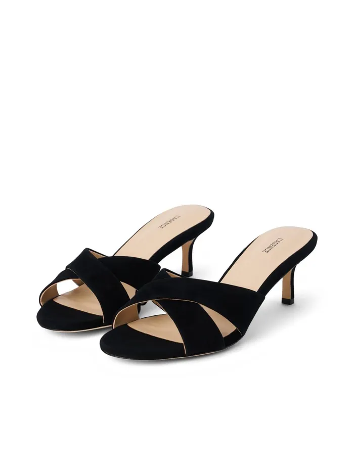 Aveline KittenHeel Sandal Black Suede Women L039Agence Heels Aveline KittenHeel Sandal Black Suede Women L039Agence Heels