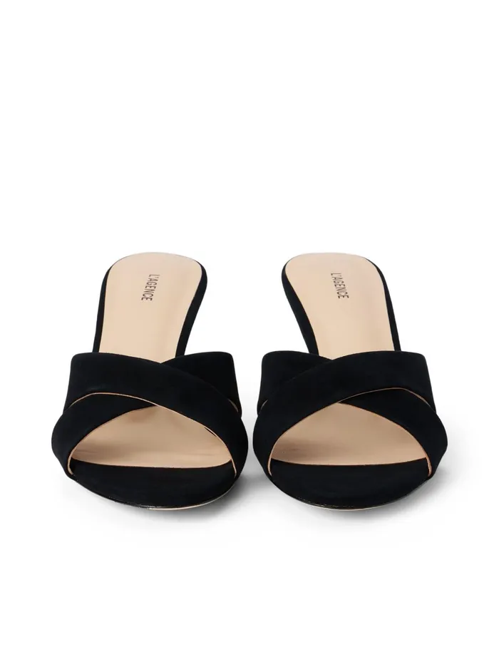 Aveline KittenHeel Sandal Black Suede Women L039Agence Heels Aveline KittenHeel Sandal Black Suede Women L039Agence Heels