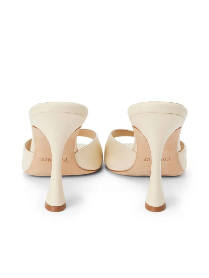Avery Leather PeepToe Mule Ecru Leather Women L039Agence Heels Avery Leather PeepToe Mule Ecru Leather Women L039Agence Heels
