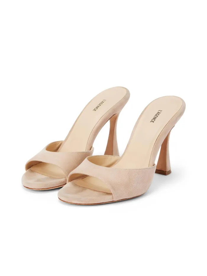 Avery Suede PeepToe Mule Pecan Suede Women L039Agence Heels Avery Suede PeepToe Mule Pecan Suede Women L039Agence Heels