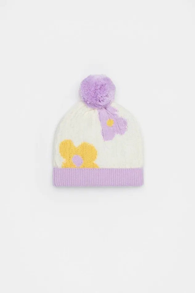 Baby Beanies Seed Heritage Mini Flower Cable Beanie Multi