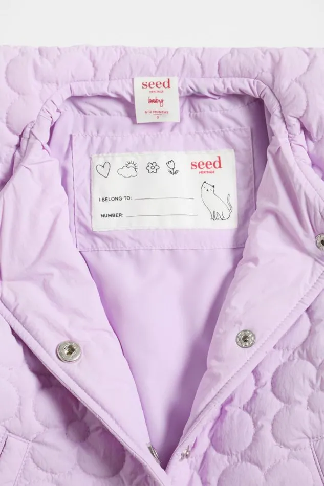 Baby Jackets and Vests Seed Heritage Quilted Jacket Soft Lilac