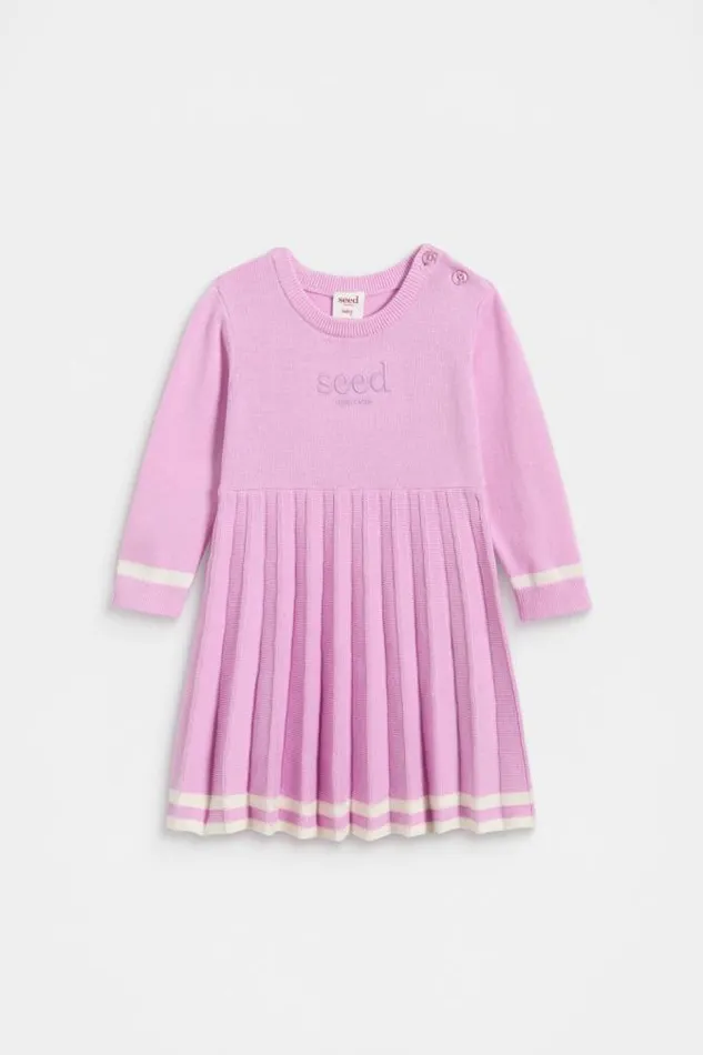 Baby Knitwear and Sweaters Seed Heritage Essential Knit Dress Fairy Floss