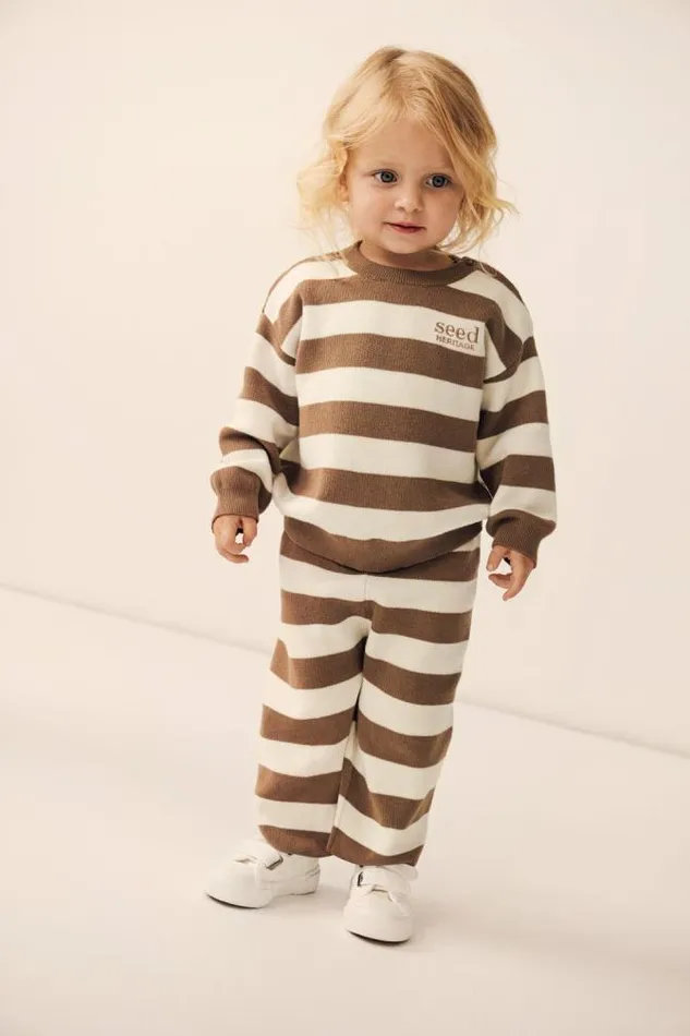 Baby Knitwear and Sweaters Seed Heritage Essential Knit Pant Chocolate Shake