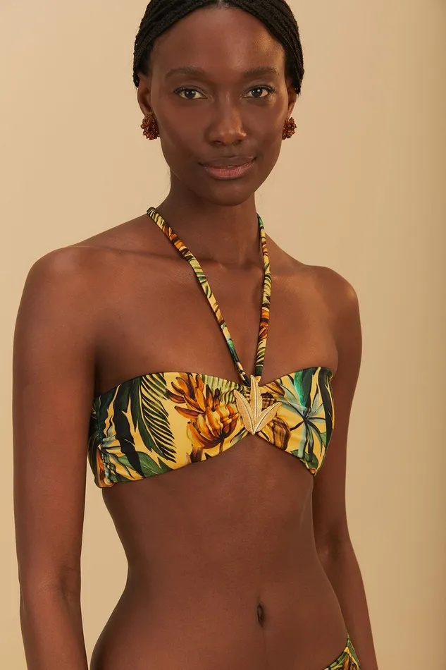 Bananart Bandeau Bikini Top Women FARM Rio Bikinis