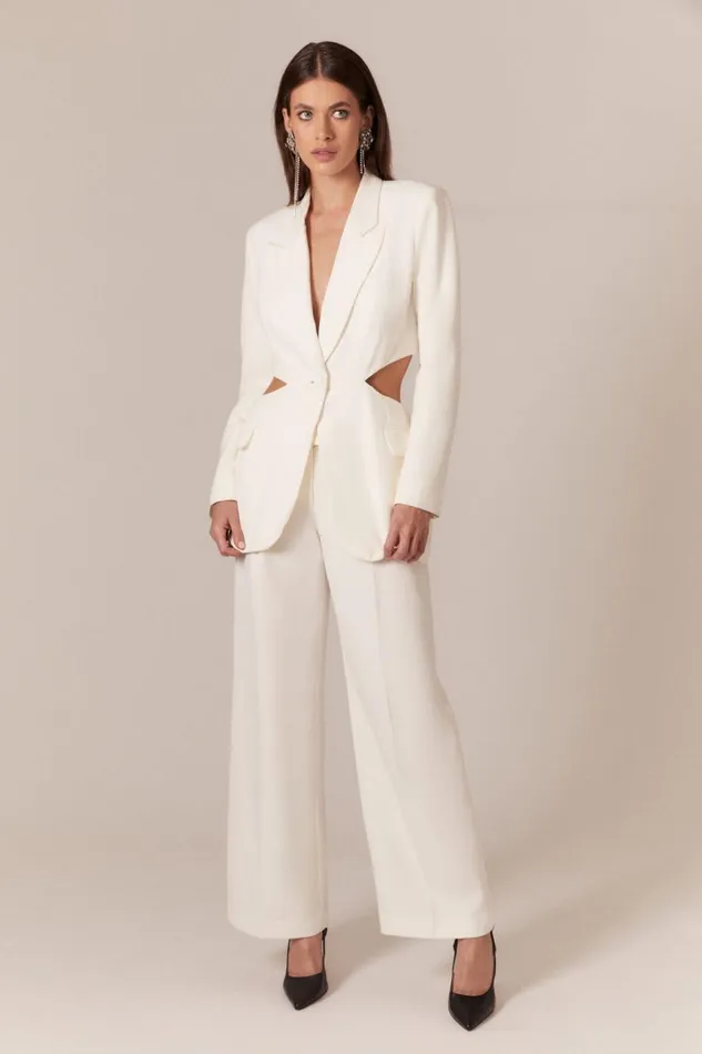 Bardot Blazers Women Cassian Cut Out Blazer In Ivory Ivory