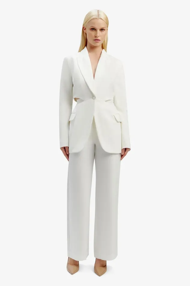 Bardot Blazers Women Cassian Cut Out Blazer In Ivory Ivory Bardot Blazers Women Cassian Cut Out Blazer In Ivory Ivory