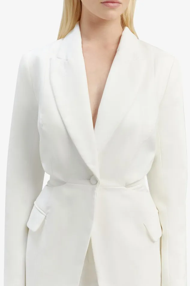 Bardot Blazers Women Cassian Cut Out Blazer In Ivory Ivory Bardot Blazers Women Cassian Cut Out Blazer In Ivory Ivory