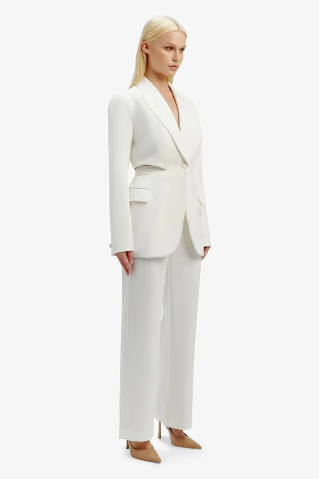Bardot Blazers Women Cassian Cut Out Blazer In Ivory Ivory Bardot Blazers Women Cassian Cut Out Blazer In Ivory Ivory