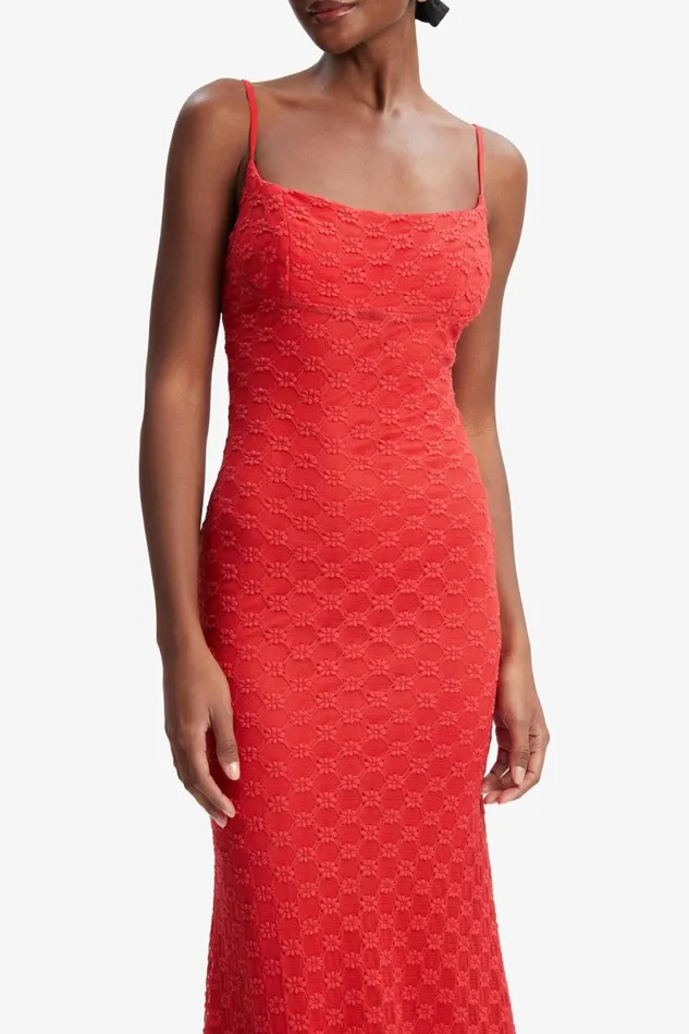 Bardot Day To Night Dresses Women Adoni Mesh Midi Dress In Fire Red Fire Red Bardot Day To Night Dresses Women Adoni Mesh Midi Dress In Fire Red Fire Red