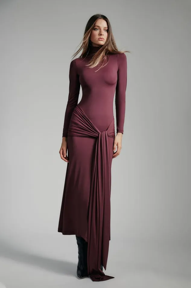 Bardot Day To Night Dresses Women Alix Maxi Tie Front Dress In Deep Plum Deep Plum Bardot Day To Night Dresses Women Alix Maxi Tie Front Dress In Deep Plum Deep Plum