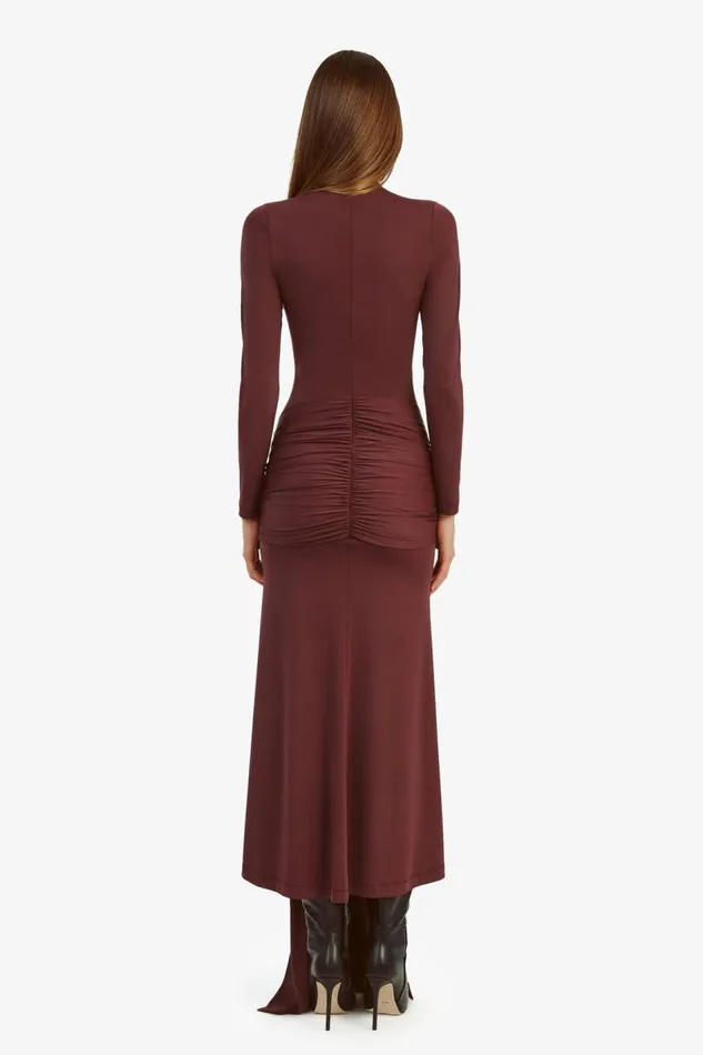 Bardot Day To Night Dresses Women Alix Maxi Tie Front Dress In Deep Plum Deep Plum Bardot Day To Night Dresses Women Alix Maxi Tie Front Dress In Deep Plum Deep Plum