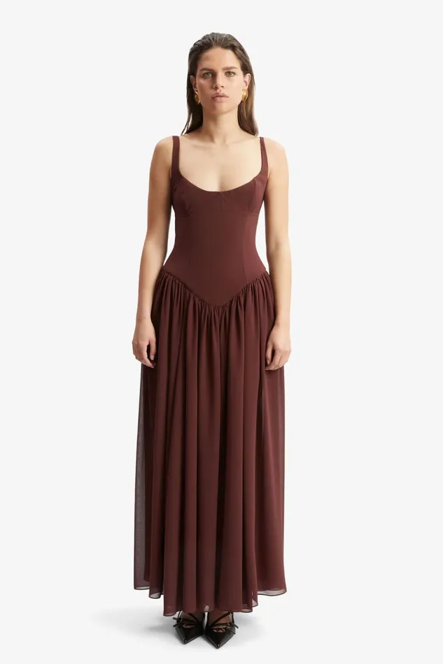 Bardot Day To Night Dresses Women Briann Maxi Dress In Chocolate Chocolate Bardot Day To Night Dresses Women Briann Maxi Dress In Chocolate Chocolate