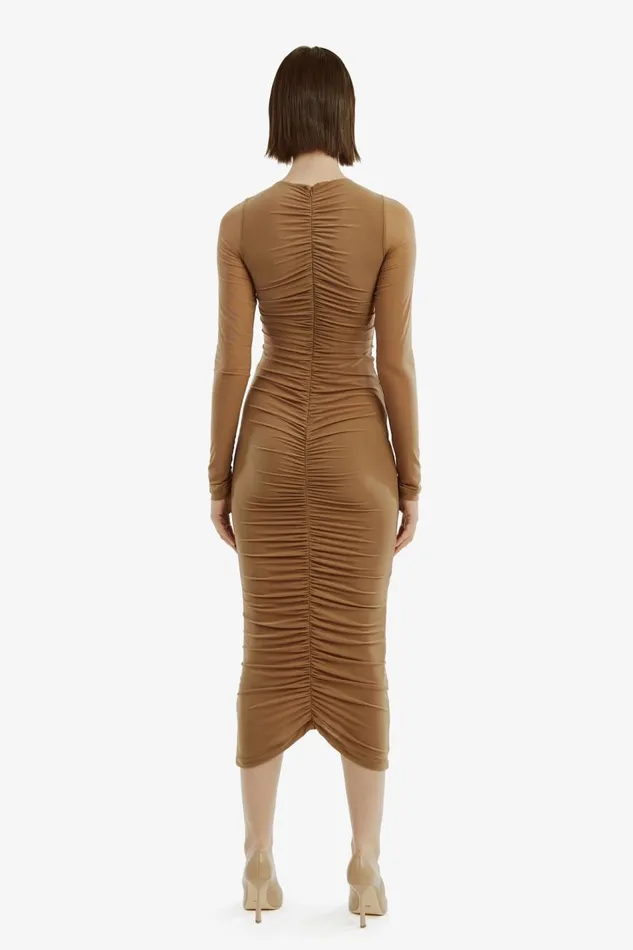 Bardot Day To Night Dresses Women Jaya Mesh Maxi Dress In Tan Tan Bardot Day To Night Dresses Women Jaya Mesh Maxi Dress In Tan Tan