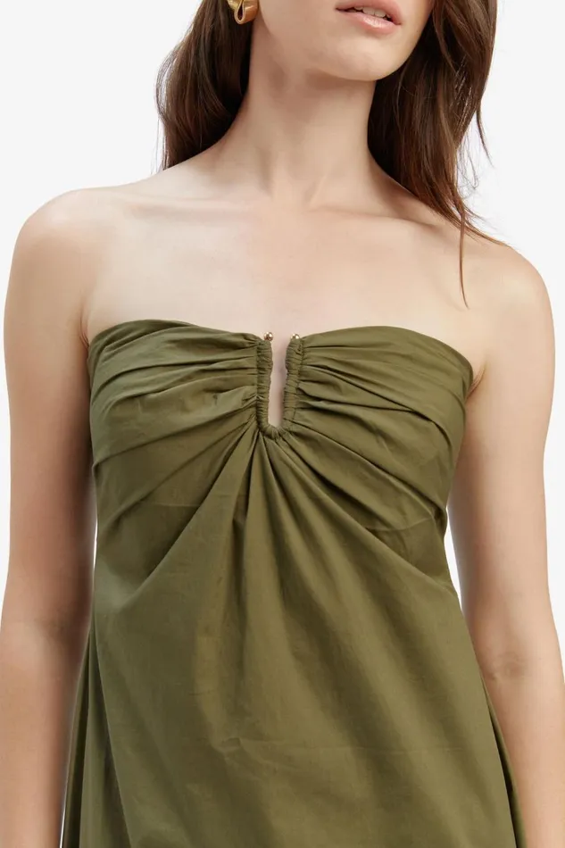 Bardot Day To Night Dresses Women Lora Poplin Maxi Dress In Khaki Khaki Bardot Day To Night Dresses Women Lora Poplin Maxi Dress In Khaki Khaki