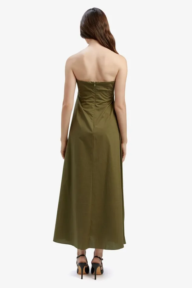 Bardot Day To Night Dresses Women Lora Poplin Maxi Dress In Khaki Khaki Bardot Day To Night Dresses Women Lora Poplin Maxi Dress In Khaki Khaki