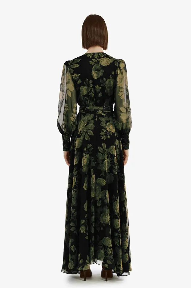 Bardot Day To Night Dresses Women Lucianna Maxi Wrap Dress In Green Flo Green Flo Bardot Day To Night Dresses Women Lucianna Maxi Wrap Dress In Green Flo Green Flo