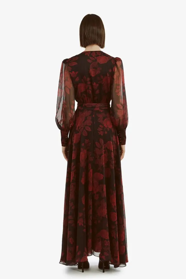Bardot Day To Night Dresses Women Lucianna Maxi Wrap Dress In Red Floral Red Floral Bardot Day To Night Dresses Women Lucianna Maxi Wrap Dress In Red Floral Red Floral