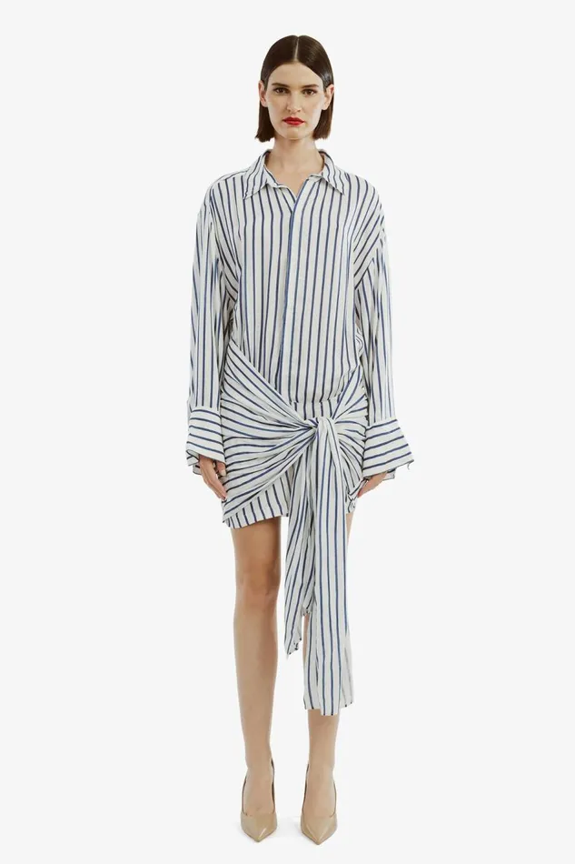 Bardot Day To Night Dresses Women Malira Shirt Dress In Navywhite Navywhite Bardot Day To Night Dresses Women Malira Shirt Dress In Navywhite Navywhite