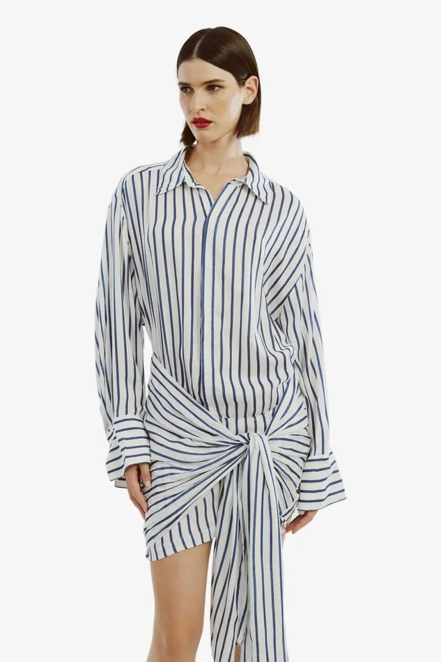 Bardot Day To Night Dresses Women Malira Shirt Dress In Navywhite Navywhite Bardot Day To Night Dresses Women Malira Shirt Dress In Navywhite Navywhite
