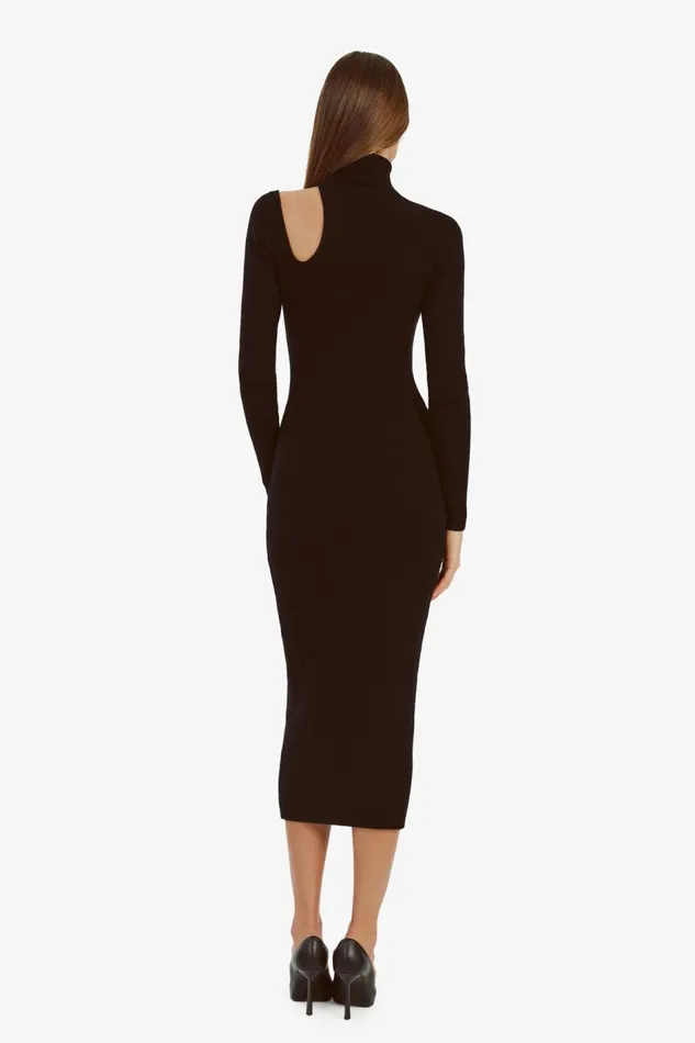 Bardot Day To Night Dresses Women Olesa Asymmetric Knit Dress In Black Black Bardot Day To Night Dresses Women Olesa Asymmetric Knit Dress In Black Black