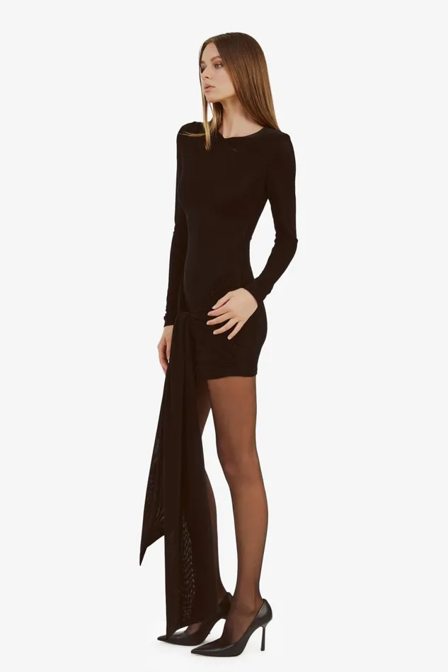 Bardot Occasion Dresses Women Cassidy Tie Front Dress In Black Black Bardot Occasion Dresses Women Cassidy Tie Front Dress In Black Black