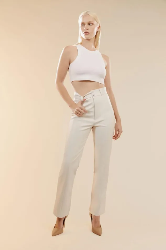 Bardot Pants Women Cleo Vegan Leather Pant In Ivory Ivory