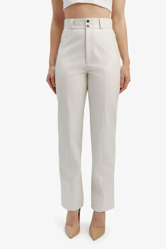 Bardot Pants Women Cleo Vegan Leather Pant In Ivory Ivory Bardot Pants Women Cleo Vegan Leather Pant In Ivory Ivory