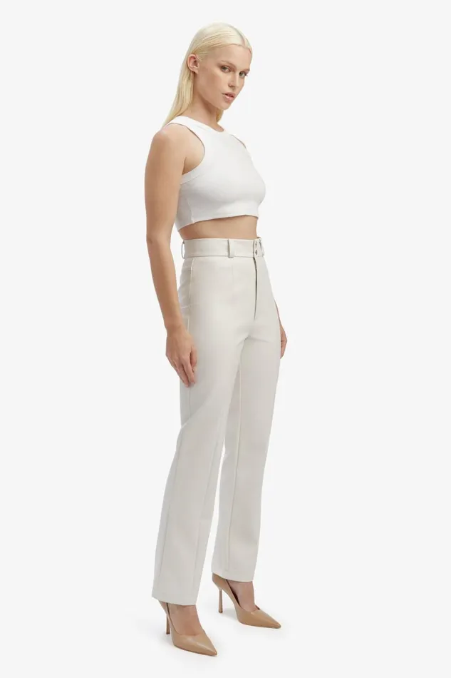 Bardot Pants Women Cleo Vegan Leather Pant In Ivory Ivory Bardot Pants Women Cleo Vegan Leather Pant In Ivory Ivory